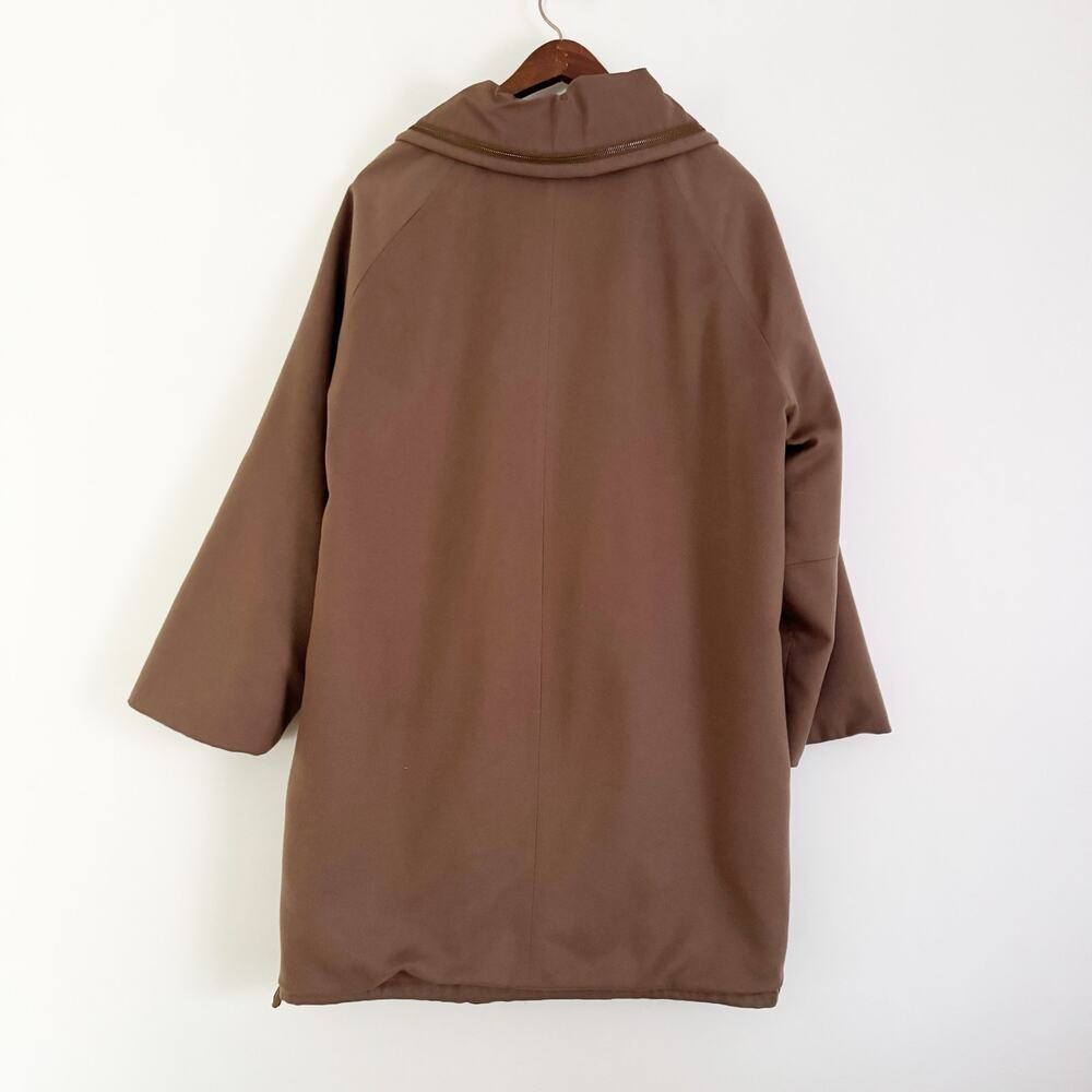 AKRIS Reversible Cashmere Silk Parka Jacket Brown Tan 8 - Picture 7 of 10